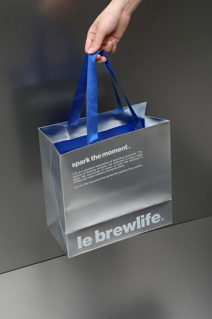 Premium Karton Çanta - Gri Mavi