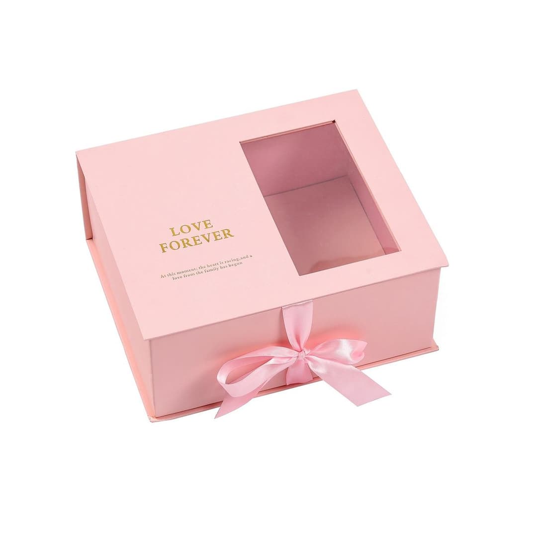 Pembe Şeffaf Hediye Kutusu